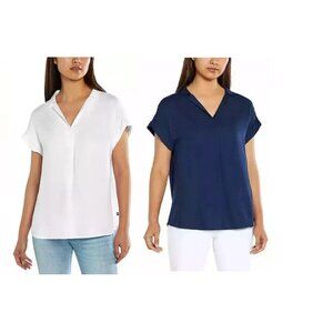 NWoT Gap Women's Popover Lightweight Blouse Blue White Size XL $80 11HL048